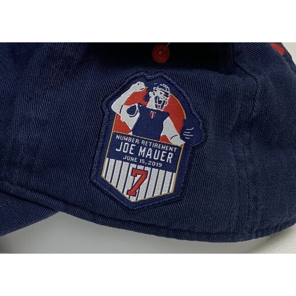 Joe Mauer Retirement Navy Baseball Hat 2019 Snapback Adjustable Tribute Cap NEW - Picture 3 of 12